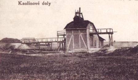 Kaolinový důl-těžba kaolinu 1914
